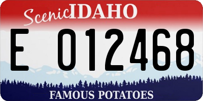 ID license plate E012468