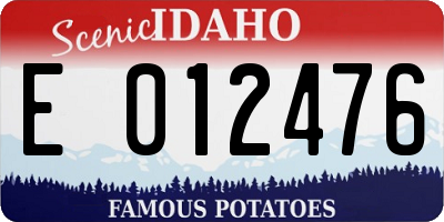 ID license plate E012476