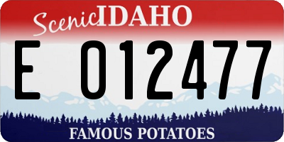 ID license plate E012477