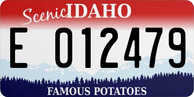 ID license plate E012479