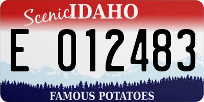 ID license plate E012483