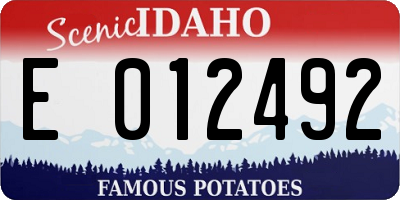 ID license plate E012492