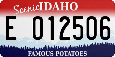 ID license plate E012506