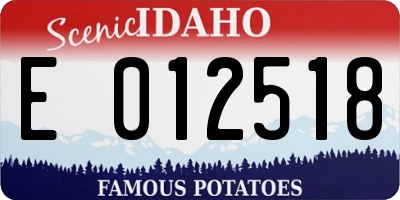 ID license plate E012518