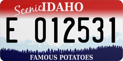 ID license plate E012531