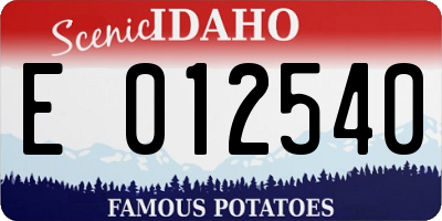 ID license plate E012540