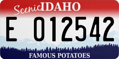 ID license plate E012542