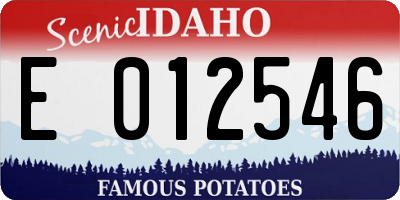 ID license plate E012546
