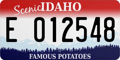 ID license plate E012548