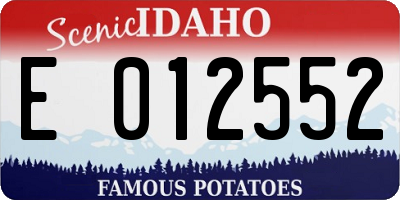 ID license plate E012552