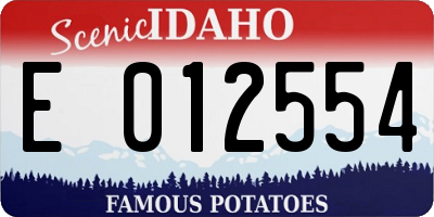 ID license plate E012554