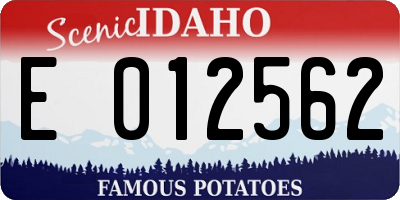 ID license plate E012562