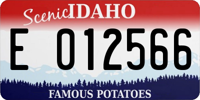 ID license plate E012566