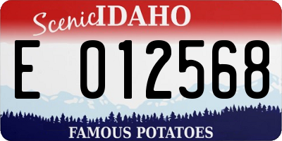 ID license plate E012568