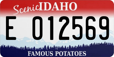 ID license plate E012569