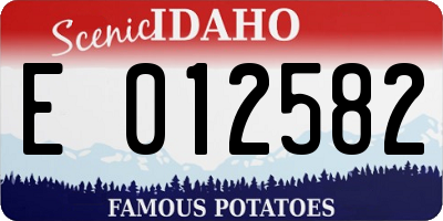 ID license plate E012582