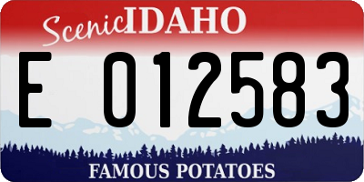 ID license plate E012583