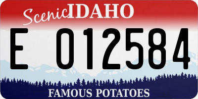 ID license plate E012584