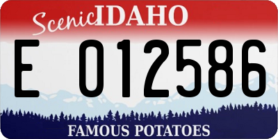 ID license plate E012586