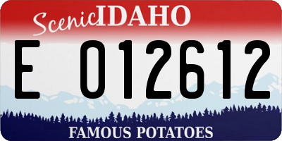 ID license plate E012612