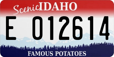 ID license plate E012614