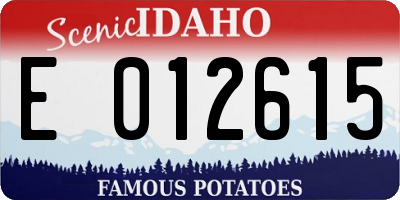 ID license plate E012615