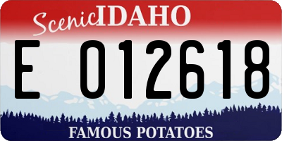 ID license plate E012618