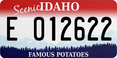 ID license plate E012622