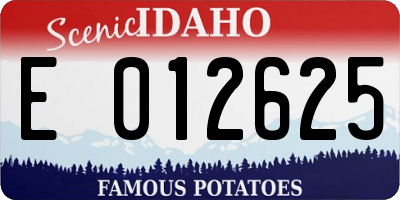 ID license plate E012625