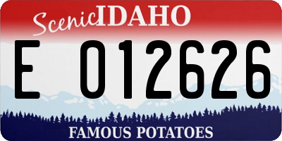 ID license plate E012626