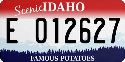 ID license plate E012627