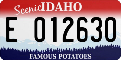 ID license plate E012630