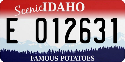 ID license plate E012631