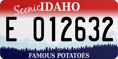 ID license plate E012632