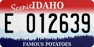 ID license plate E012639