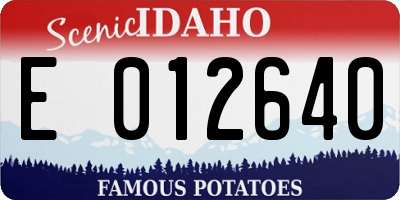 ID license plate E012640