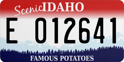 ID license plate E012641