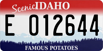 ID license plate E012644