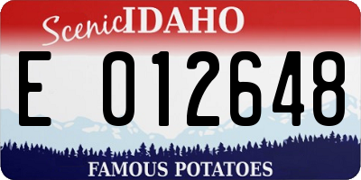 ID license plate E012648