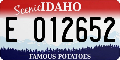 ID license plate E012652