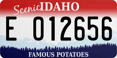 ID license plate E012656