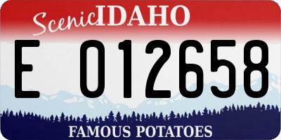 ID license plate E012658