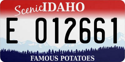 ID license plate E012661