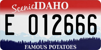ID license plate E012666