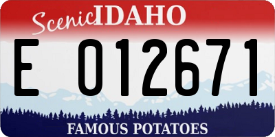 ID license plate E012671