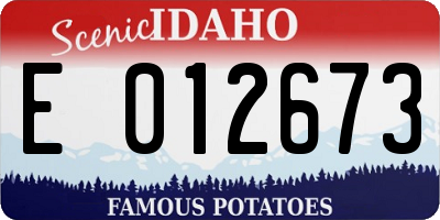 ID license plate E012673