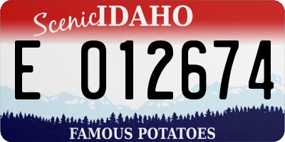 ID license plate E012674