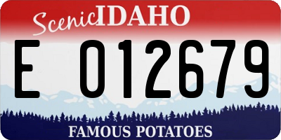 ID license plate E012679