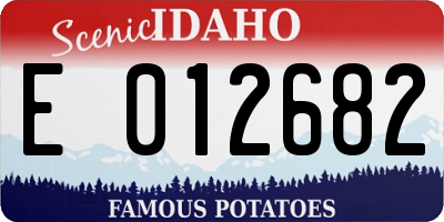 ID license plate E012682