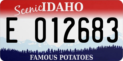 ID license plate E012683